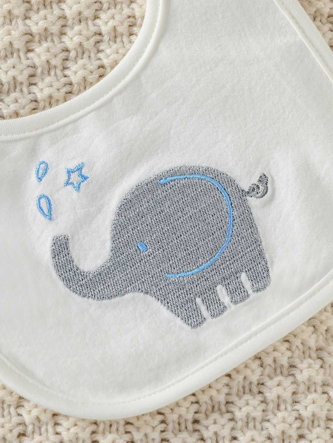 Clothing Sets 4Pcs Baby Boys Spring/Autumn Long Sleeve Cartoon Elephant Boysuit+ Stripe Trouser For Outfits Chlothing+Hat+Bib+Gloves H241126
