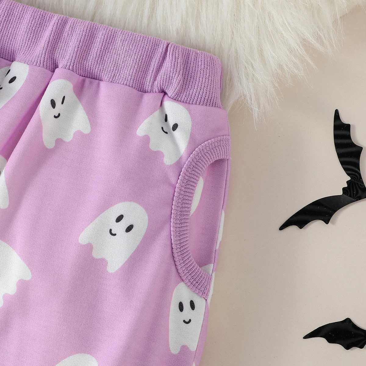 Clothing Sets 2PCS Fall Baby Girls Flying Long Sleeve Print Ghost For Halloween Casual Outdoor Pantsuit 0-3Y H241126