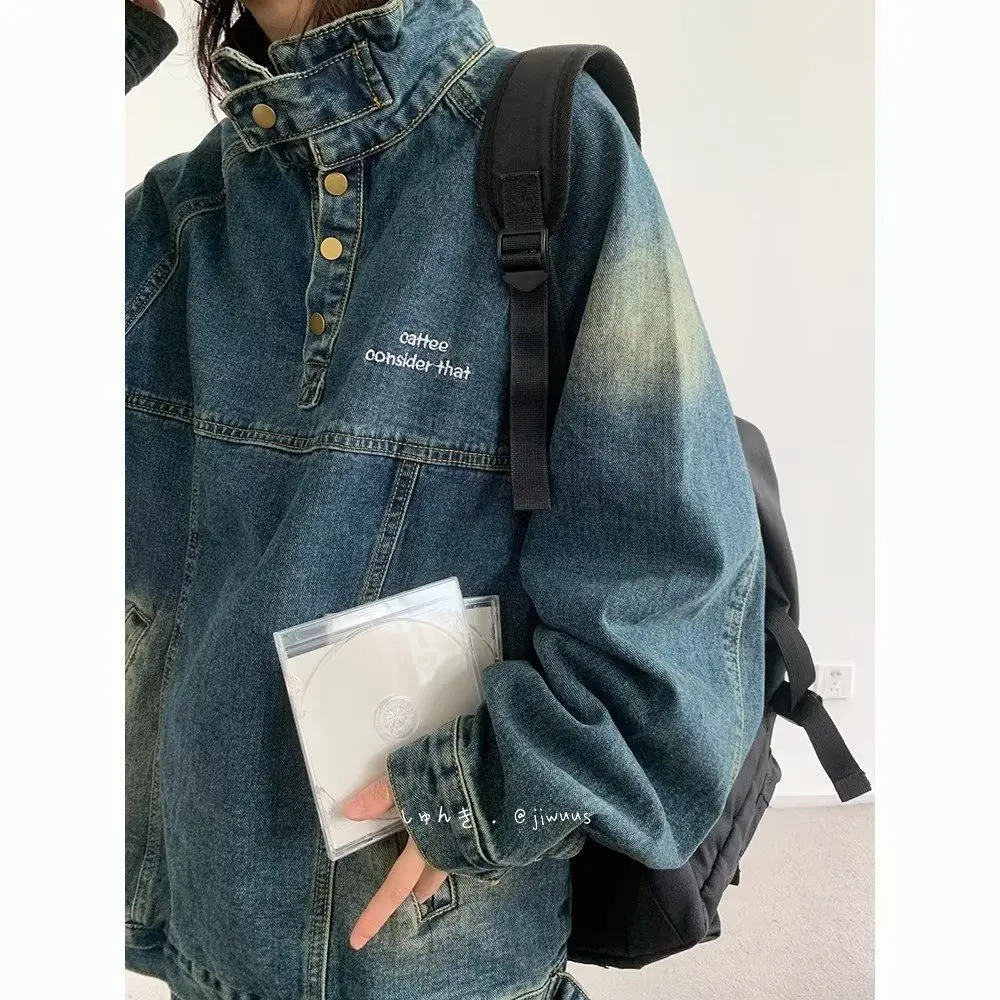 Retro Denim Set Men Loose Vintage Cowboy Hooded Pullover wide-leg Jeans Male 2-piece Set Japanese Street Spring Autumn Suits 240415