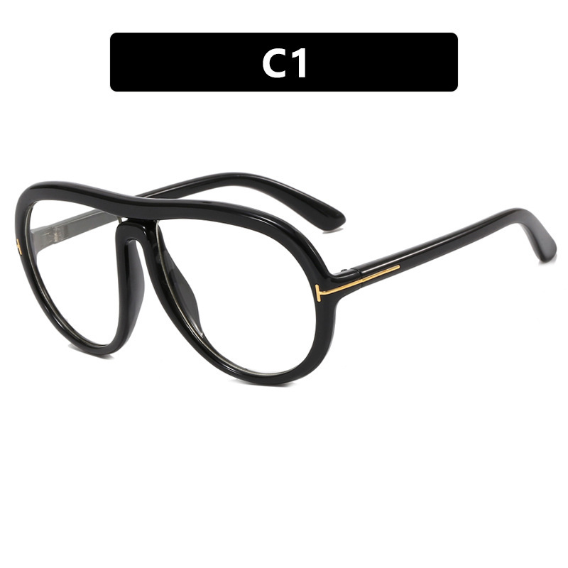 Men and women T word Toad pilot eyeglasses frame anti-blue new fashion big frame trend personality retro flat light mirror