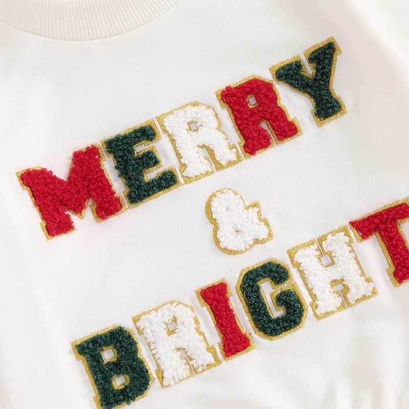 Clothing Sets Cute Baby Girl Boy Christmas Clothes Set with Letter Print Sweatshirt and Solid Color Pants for Toddlers H241126