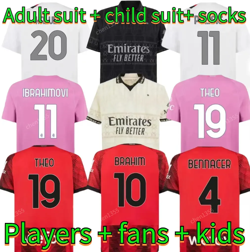 23 24 MILANS IBRAHIMOVIC GIROUD Soccer Jerseys 2023 PULISIC THEO TONALI REIJNDERS Shirt ROMAGNOLI RAFA LEAO S.CASTILLEJO REIJNDERS LOFTUS-CHEEK Football uniform
