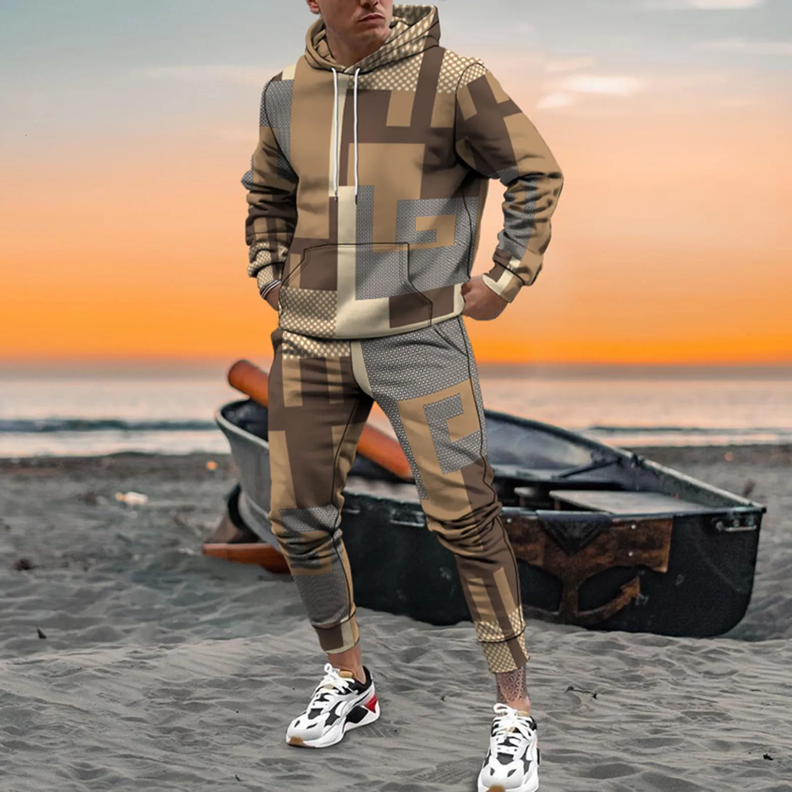 Sports shirtsports pants two-piece set hooded sweatshirtpants set mens street running and jogging fitness hooded sweatshirt Tracksuit Ropa Hombre 2411