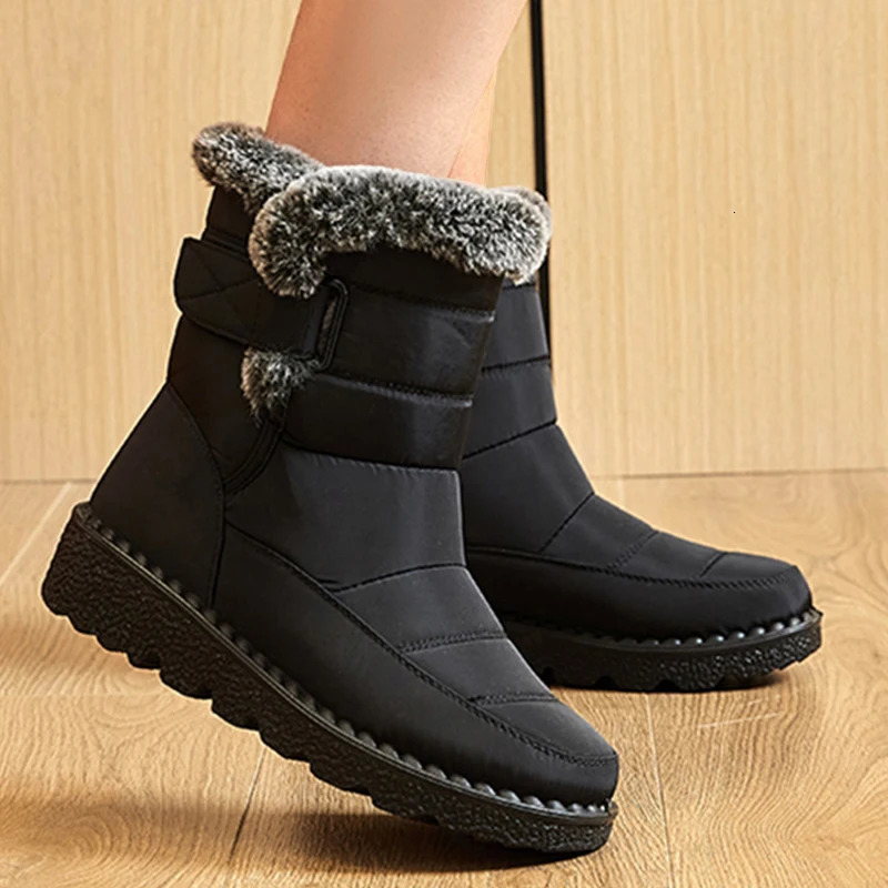 Womens snow plush shoes womens platform womens flat shoes keep warm womens shoes casual plus size winter boots Botas MUJI 241126