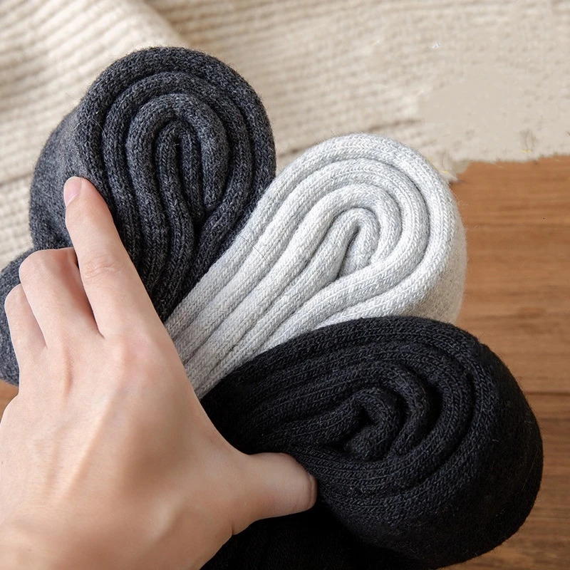 5 pairs/winter wool mens knee socks super thick super soft Merino wool comfortable socks wool ring compression snow socks 241126