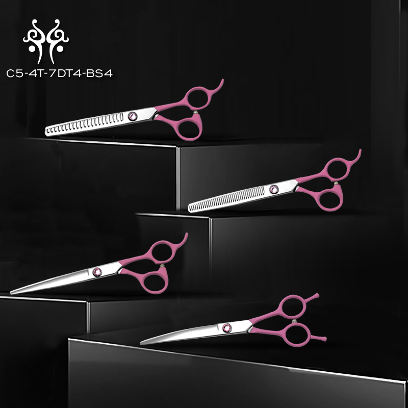 Hot Selling 7.0 Inch Stainless Steel Multi-Color Pet Grooming Scissors Sets For Dogs & Cats