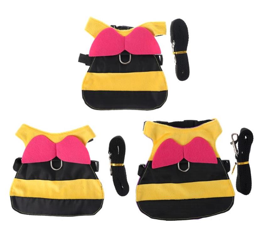 Cute Bee Shape Rabbit Vest Harness Small Pet Hamster Cat Harness Leash Strap