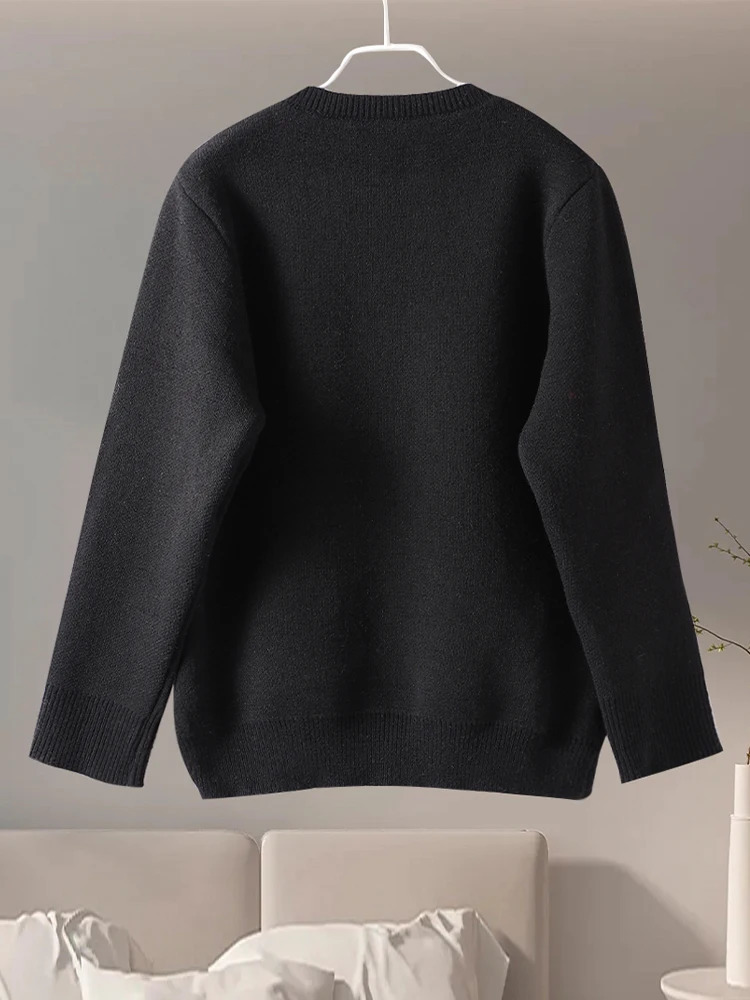 Casual Knitted Cardigan Women Solid Slim Oneck Long Sleeves Single Breasted Pocket Female Coats Autumn Lady Knitwears 241112