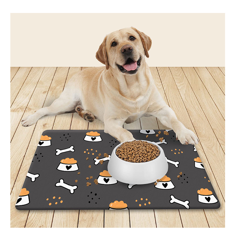Amazon Hot Eco-Friendly and Non-Toxic Pet Food Mat Easy to Clean Waterproof Nonslip Mat for Dog Bowls and Water