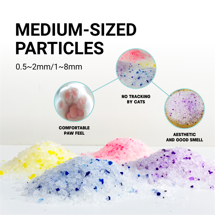 Hot new product OEM Pet Suppliers custom lavender silica cat litter crystal cat litter silica gel