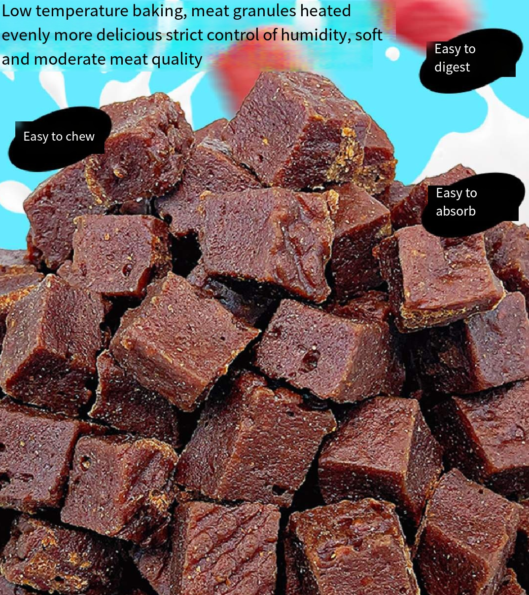 High-protein beef snacks for pet dogs are easy to digest and absorb and replenish energy