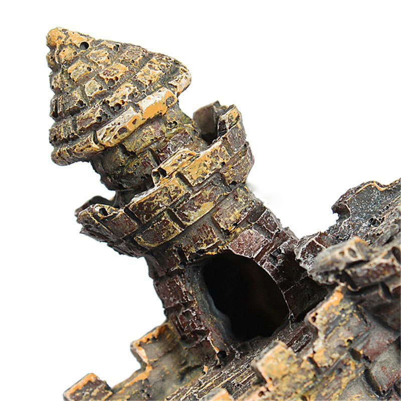 Environmentally Friendly Resin Castle Resin Handicraft Landscape Decoration Antique Real Small Castle For Aquarium Fish Tank