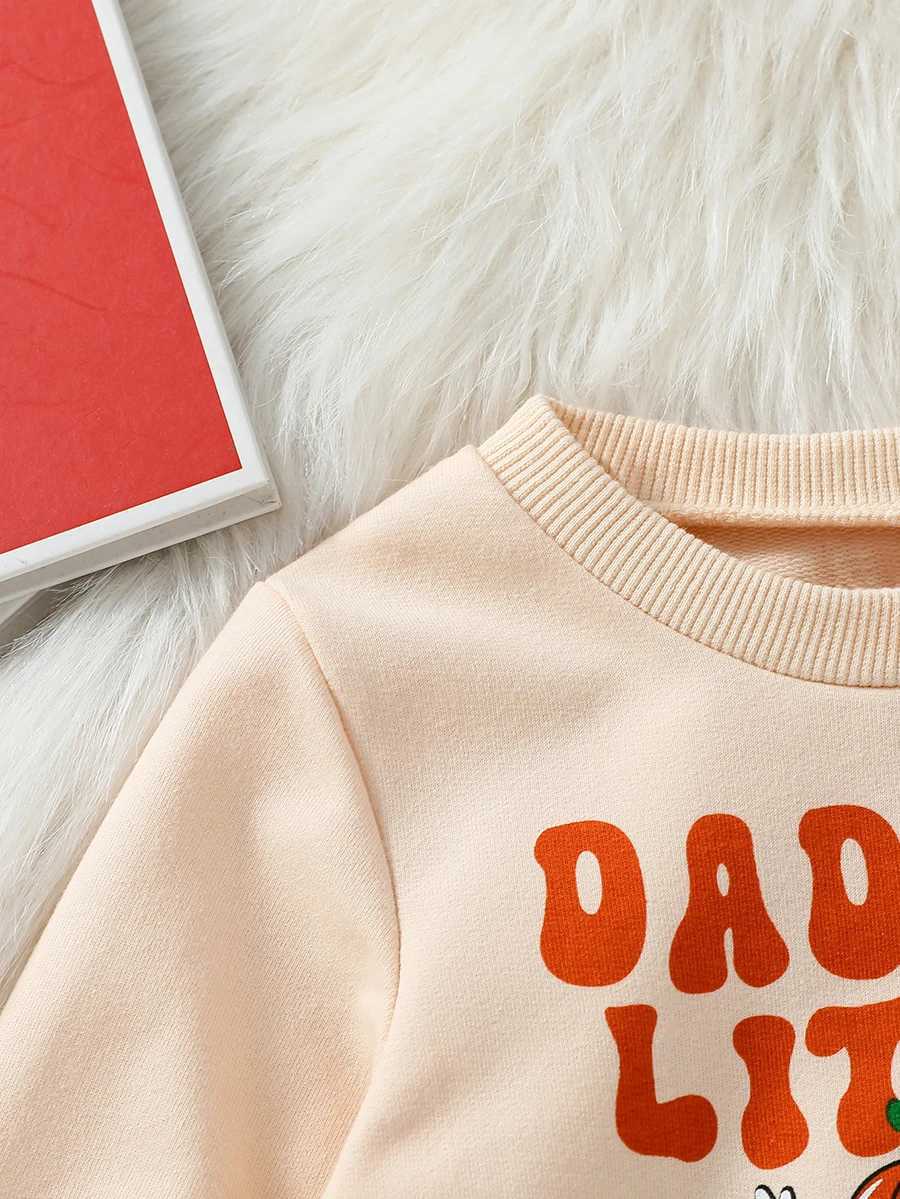Clothing Sets 2Pcs 2024 new Style Baby Boys Long Sleeve Print Pumpkin Letter Sweatshirt+ Plaid Pant For Casual Set H241126