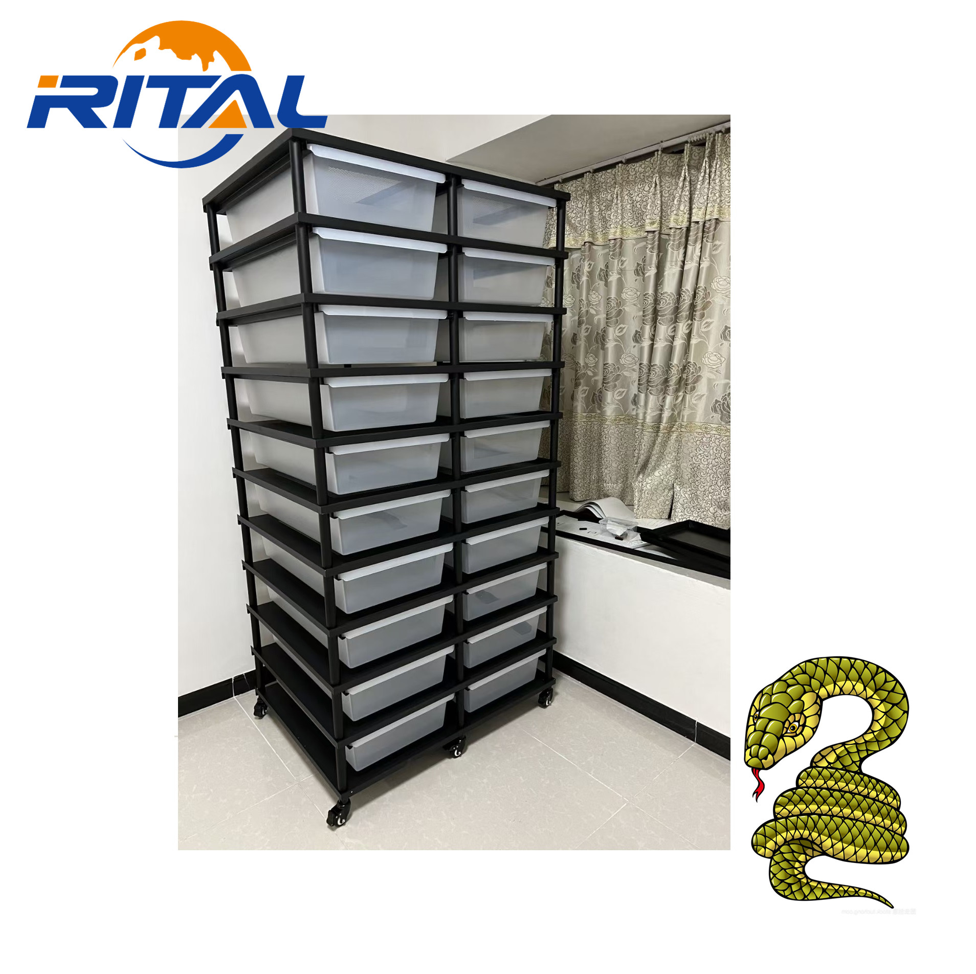 Screen Reptile Enclosure pvc pp Plastic Reptile Feeding Box Reptile Show Display Case Pet Cages Houses Snake Tanks Plastic Box
