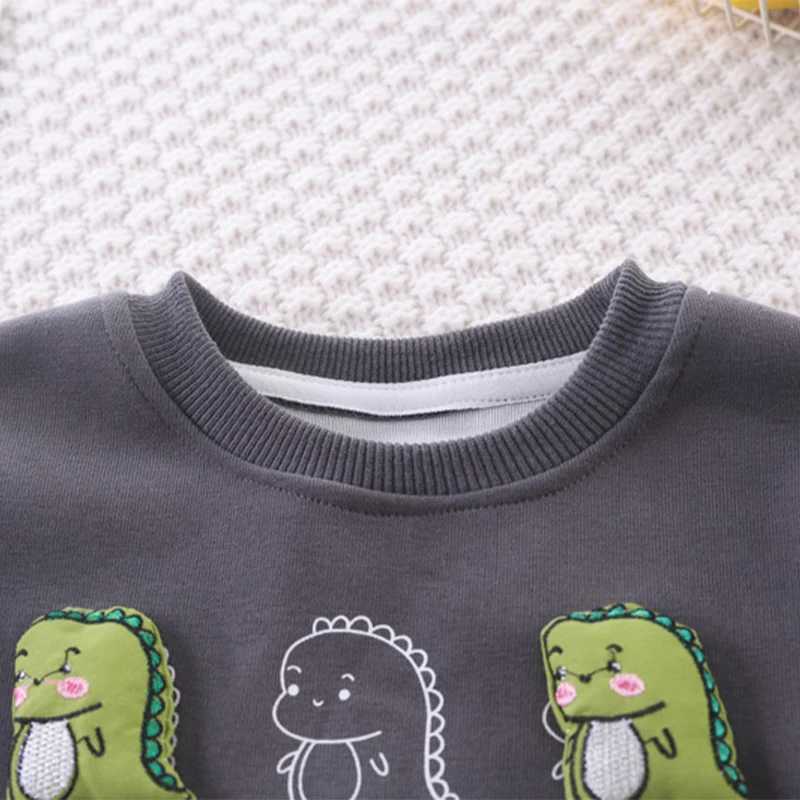 Clothing Sets 2024 Spring Autumn Baby Boys Clothing Set Infant Cartoon Dinosaur Sweatshirts Pants 2Pcs Suit For 1-5 Years Kids Casual Outfits H241126