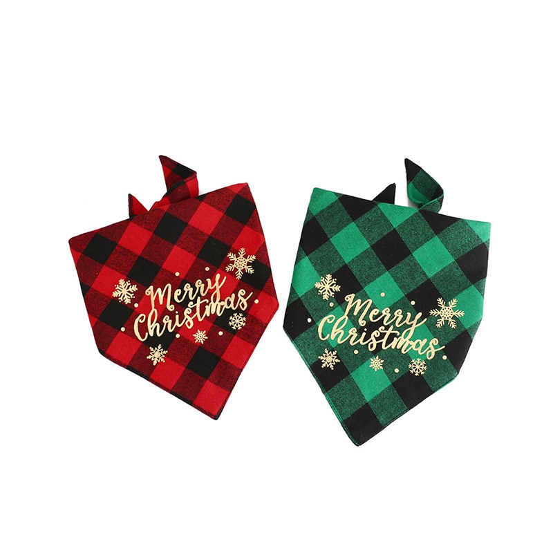 New Golden Printing Christmas Neck Collar Pet Accessories Dog Bandana Scarfs