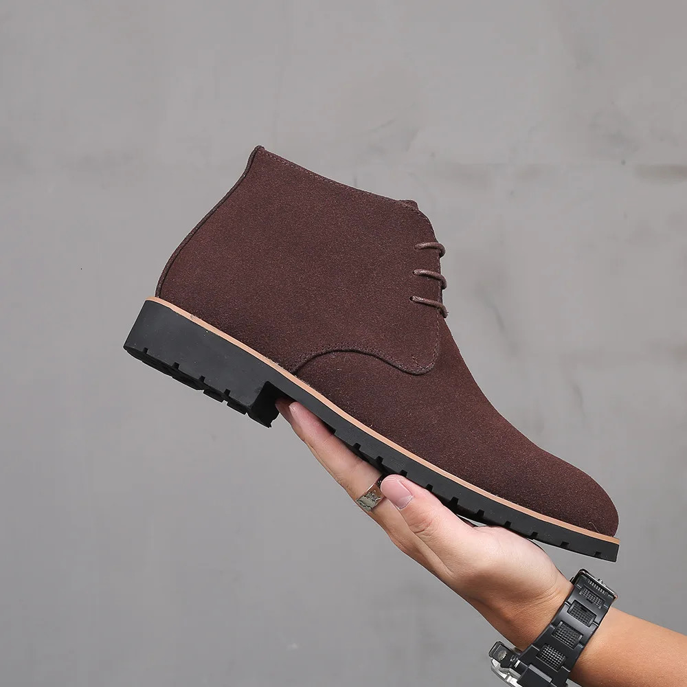 Fashion Men Classic Suede Leather Chelsea Chukka Boots for Man Ankle Casual British Style Short Boot High-Top Shoes Winter 241114