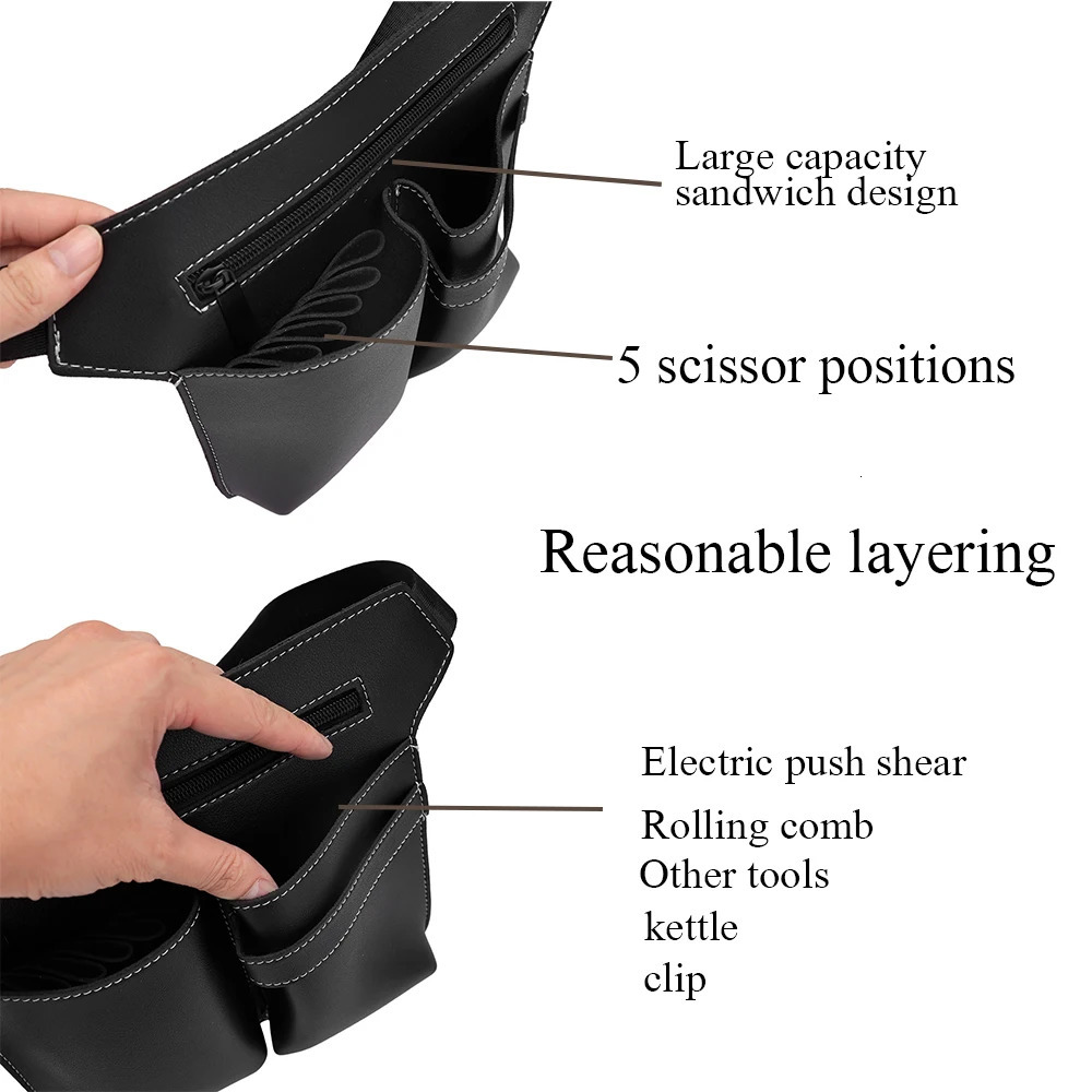 Retro Hair Scissor Bag for Hairdressing Professionals Waist Kits Pet Beauty Shoulder 241115
