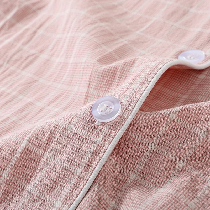 Japanese style couples 2-piece set of 100% pure cotton long sleeved pants simple plain weave pajamas for women/men 241126