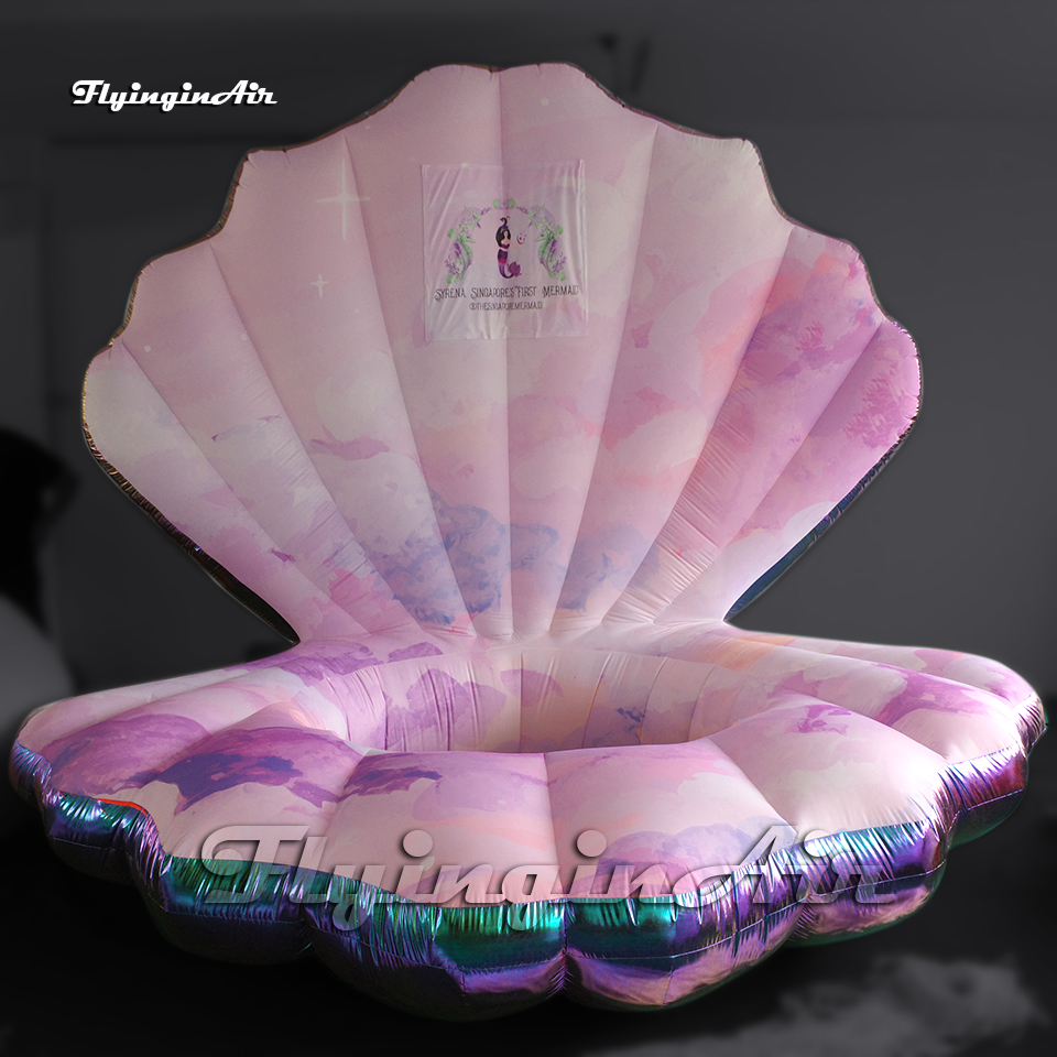 3m Shiny Large Inflatable Clam Mussel Model Air Blow Up Scallop Shell For Party And Wedding Decoration