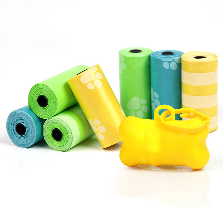 supplies custom biodegradable unscented pet dog poop waste bag set with logo printed