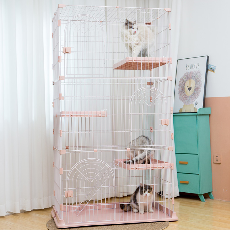 Secure New Design Multiple Colors Big Space Cat Villa House Pet Shop Display Used Pet Cat Cages Stainless Steel Trap Cage