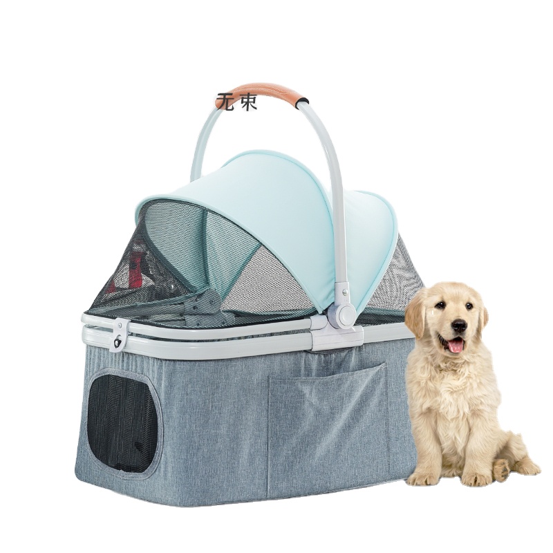 2024 new 2in1 pet trolley carrier with Detachable wheels Lightweight Folding pet stroller Outdoor Travel pet carrier bag