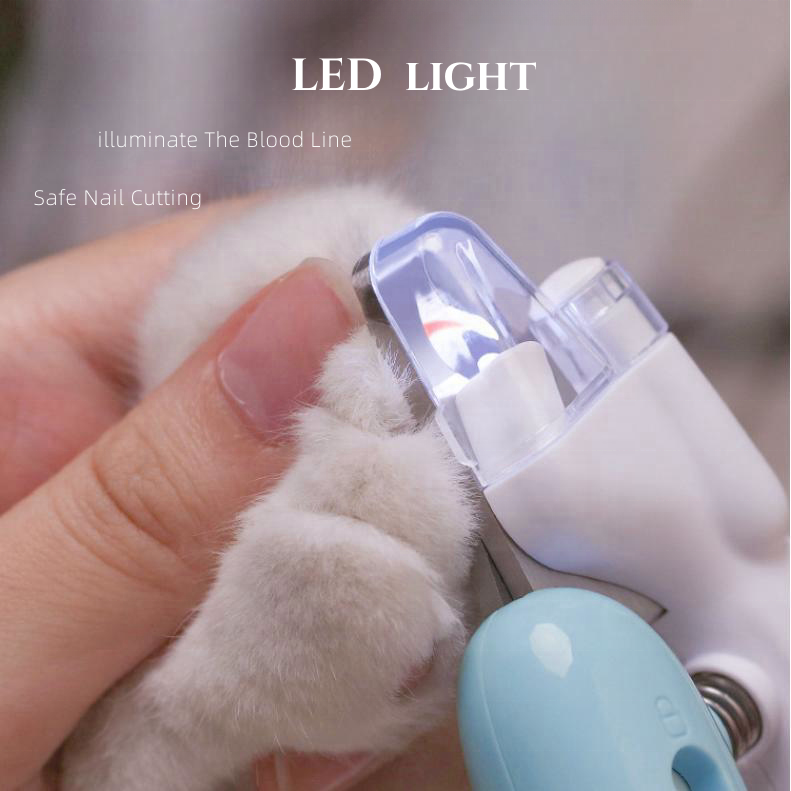 OF Hot Selling LED Light Electric Dog Claw Nail Scissors File Claw Cutters Dog Nail Clippers