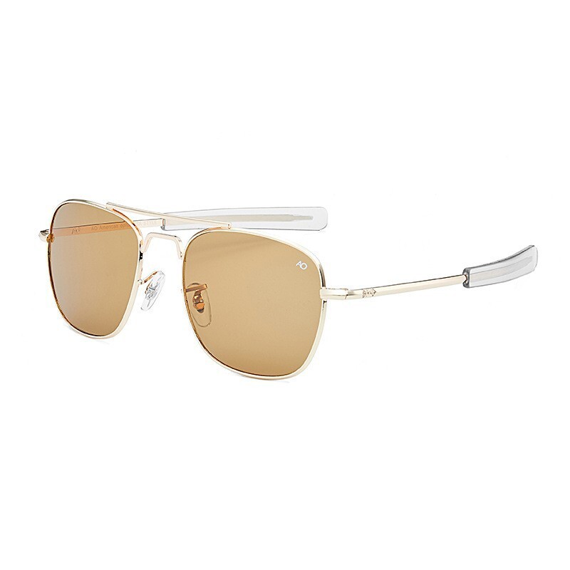 Men and women's new fashion pilot tempered glass lens metal sunglasses personality trend big brand sunglasses