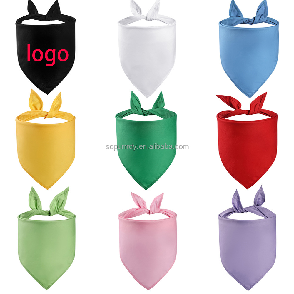 Hot Sale Promotional Gifts Custom Logo Pet Accessories Supplies Cotton Double Layer Printed Plaid Triangle Dog Scarf Bandana