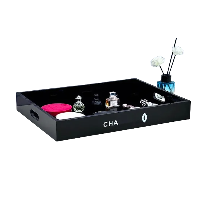 19 style Acrylic bedroom living room goods organizer box Home storage box desktop Home items multifunctional Large capacity storage tray letter logo S