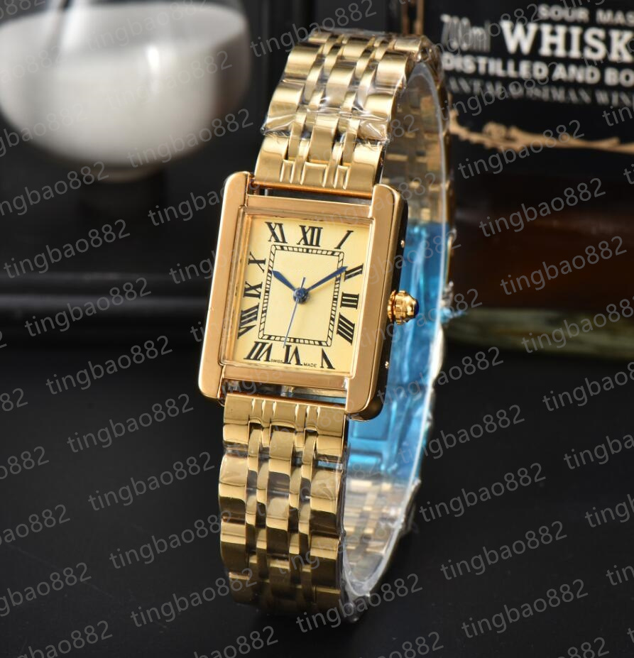 2025CA Fashion brand Wrist-watch lady Dress Watch classic Square Quartz Watches high quality Movement Stainless steel Bracelet Wristwatches