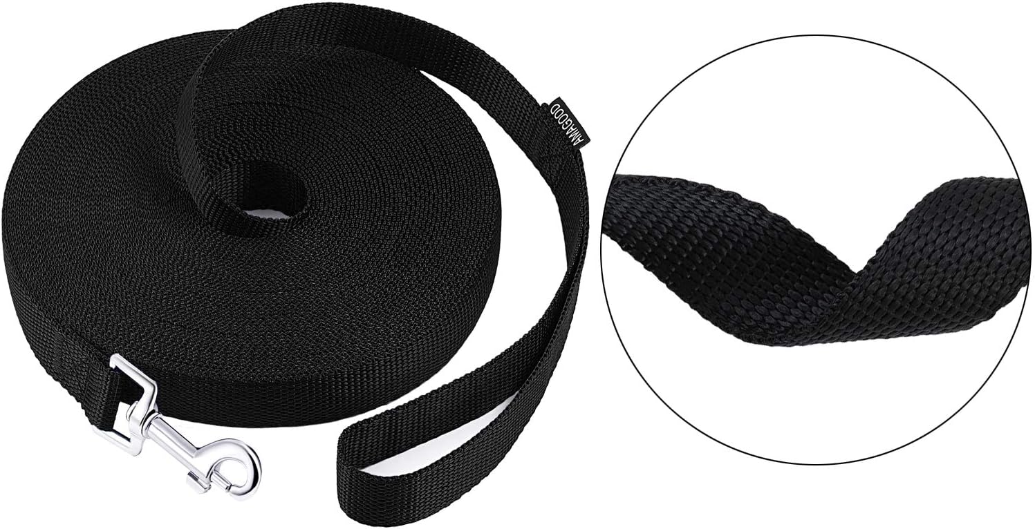 AMAGOOD Dog/Puppy Obedience Recall Training Agility Lead-15 20 30 50 ft Long Leash-for Dog Training,Tie Out,Play,Safety,Camping (30Feet x 1Inch,Orange