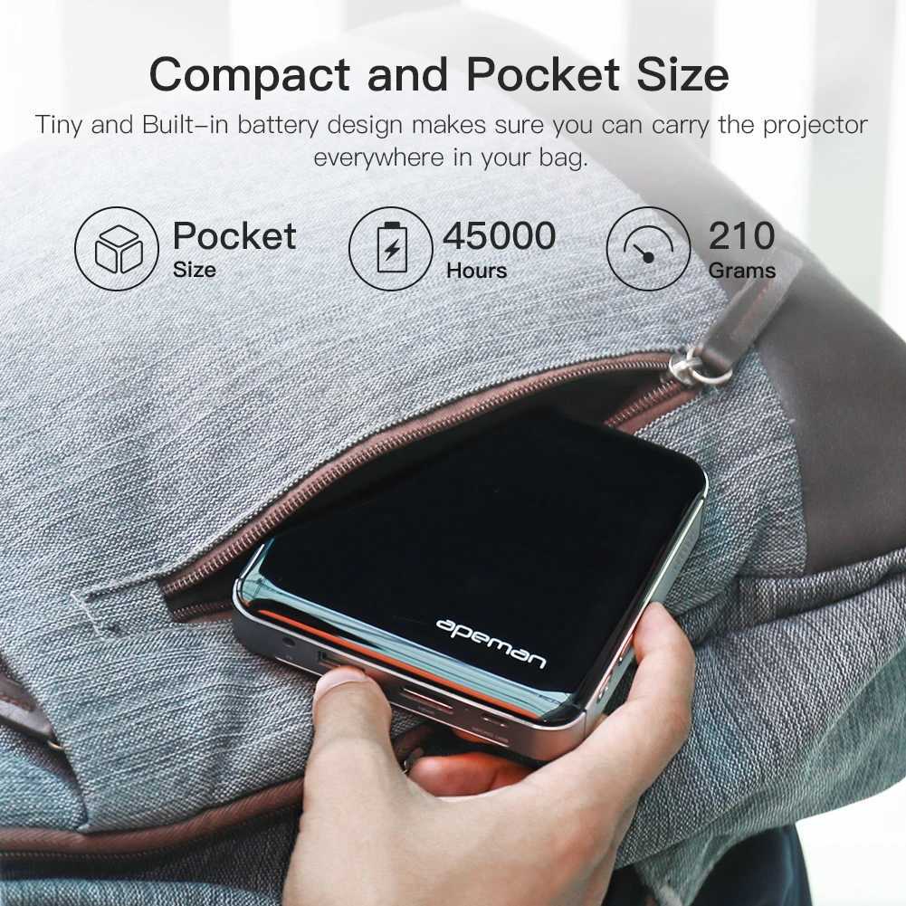 Projectors apeman M4 Mini Pocket DLP Projector 1080P H241126
