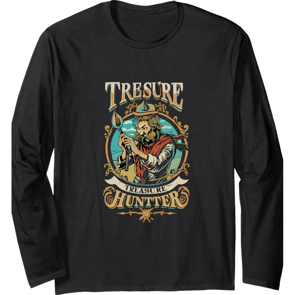 Long Sleeve Shirts for Men sweatshirt Treasure Hunter Design Long Sleeve Tee Streetwear Casual tops clothes cool