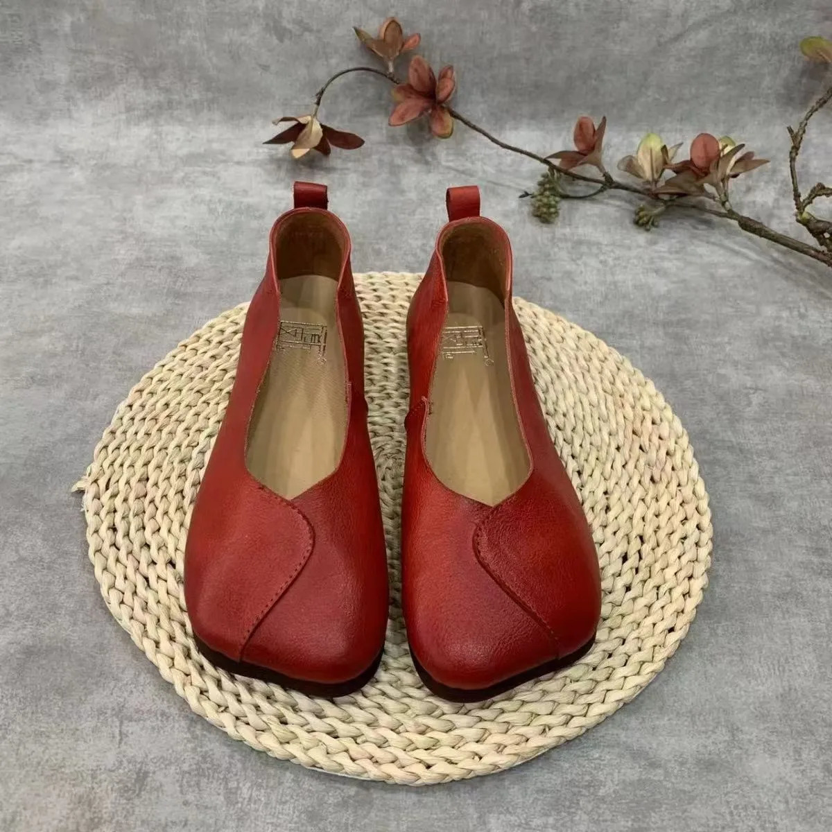 Fashion Leather Spring Autumn Breathable Flats Ballerina Shoes Women Loafers Comfortable Soft Leather Women Flats Shoes 35-41 241126