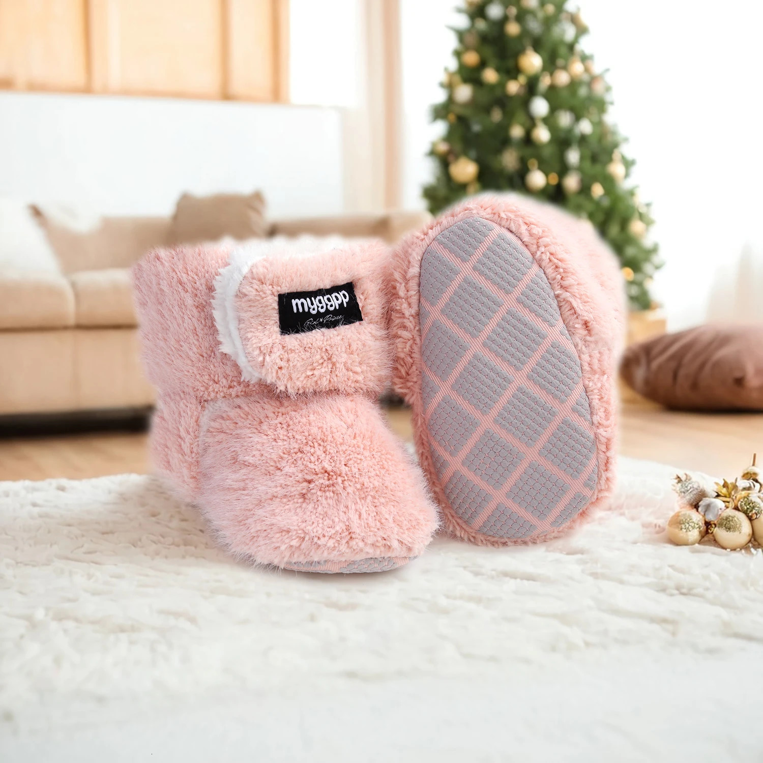 Winter Baby Boy Boots Cozy MidCalf Knit Fabric with Soft Sole Round Toe and Adjustable Magic Tape Closure for Infants Todd 241127