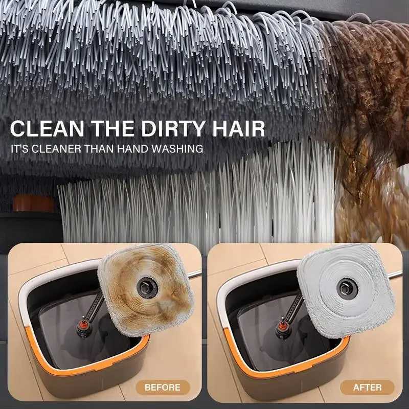 Mops BOMIDI Spin Mop and Bucket System Includes Dual Compartment Mop Bucket with Thick Washable Microfiber Pads for Home Cleaning S2411272