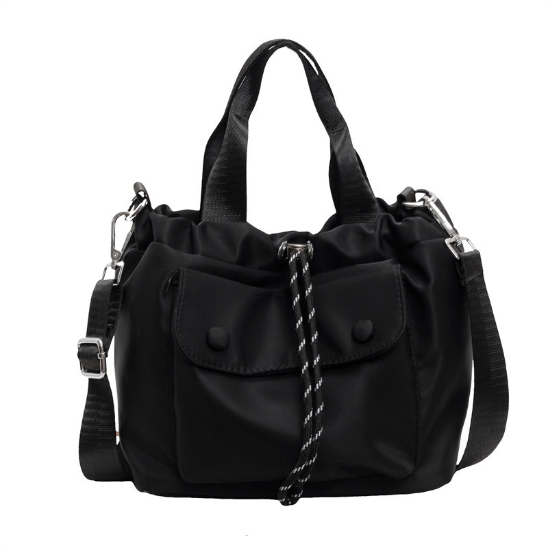 New casual and fashionable minimalist Oxford trend cloth winter new multifunctional drawstring bucket leisure pattern designer shoulder bag trendy han