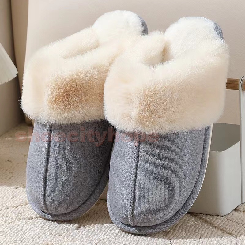 News men winter Shearling slides Slippers tan beige grey khaki pink womens indoor flat fur boot Plush snow boots mens designer outdoor shoes casual sl