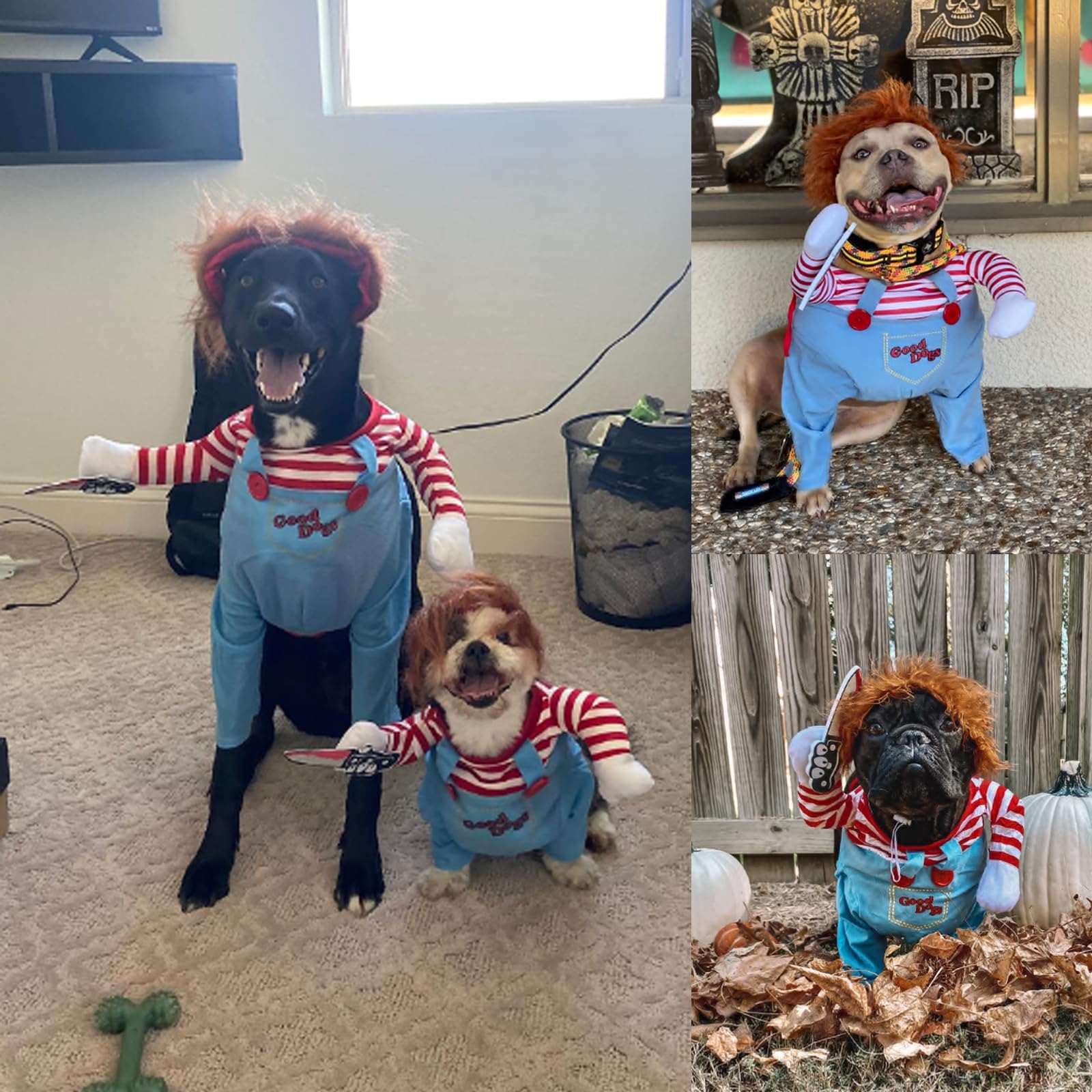 Pet Costume, Dog Funny Costume Halloween Cosplay Outfits Cute Clothes Adjustable Party Dress Up Apparel Accessories for Small Large Dogs