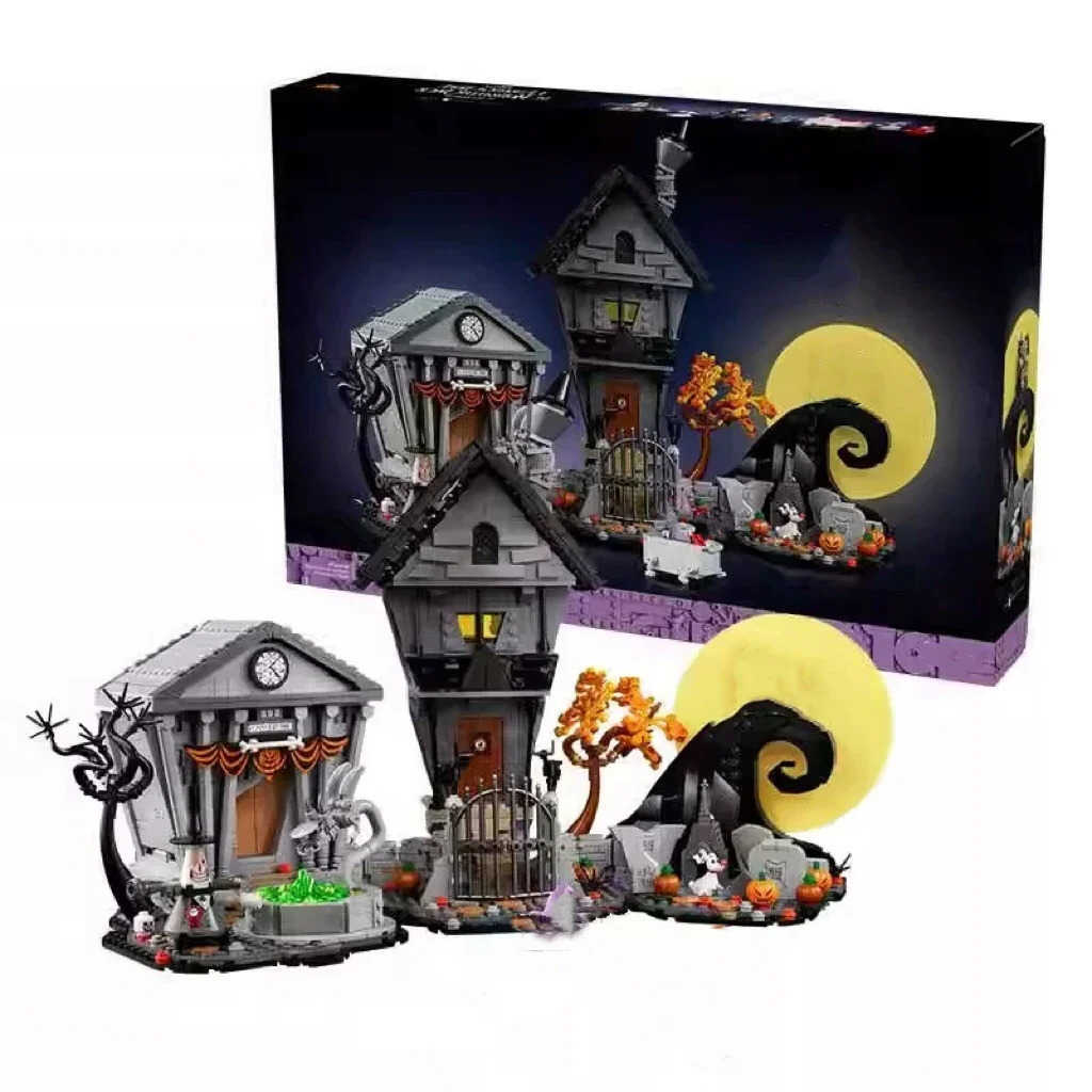 Blocks Blocks Moc 21351 Nightmare Before Christmas House Building Blocks Set Ghost Skeleton Hut Diy Bricks Toys Children Halloween GiftY2411277SR2 CL2