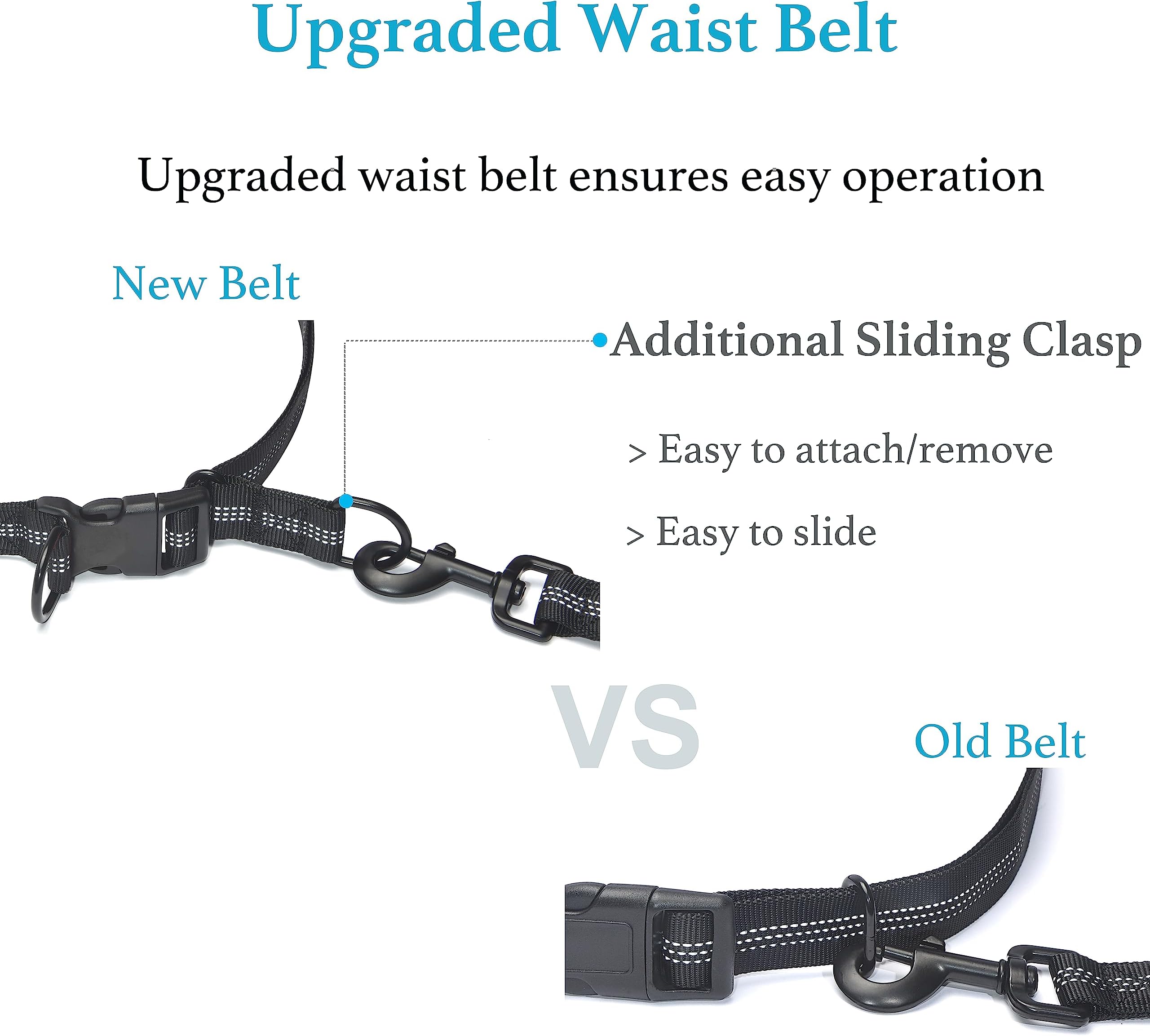 iYoShop Retractable Hands Free Dog u2013 Dual Handle Bungee Waist Leash for Small Medium and Large Dogs (25-150 lbs