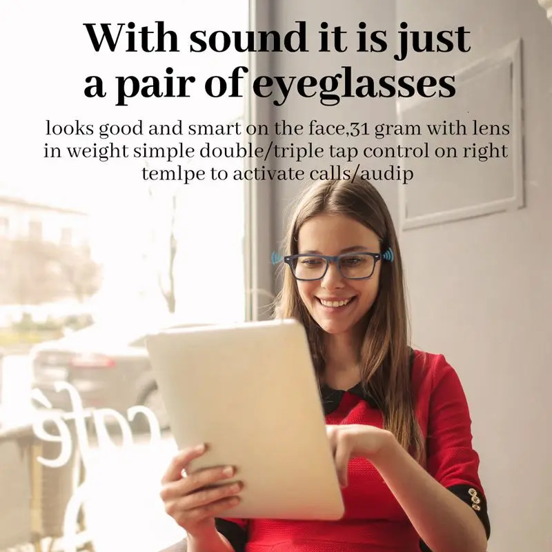 Bluetooth 5.0 smart glasses music voice sunglasses compatible with iOS and Android support prescription lens customization 241126