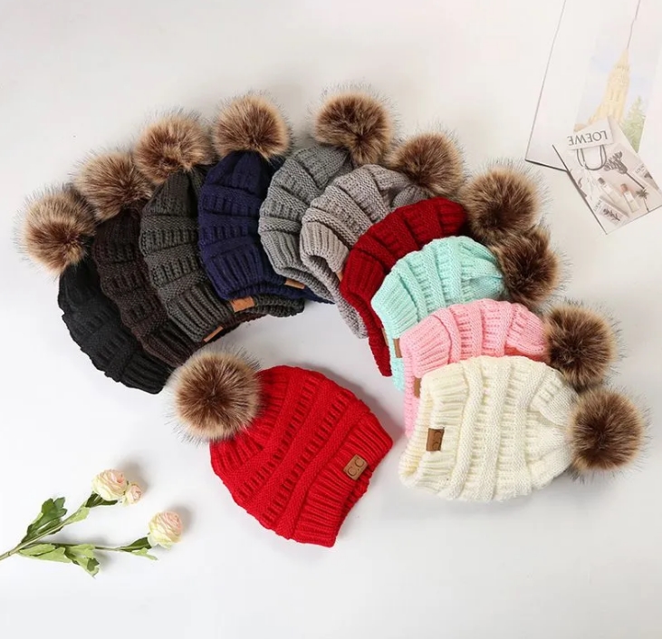 Winter Ready Adult Women's Beanie CC Cap - Comfortable Stretchy Material with Cute Pom Topper