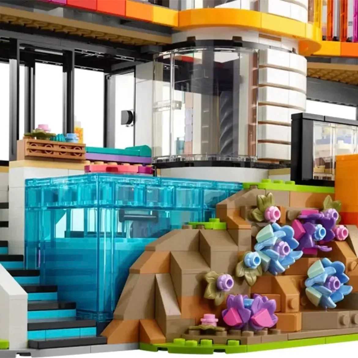 Blocks IN Stock New Andreas Modern Mansion Building Block Set Villa House Street View Ideas Children Toy for Friends GiftY241127P399