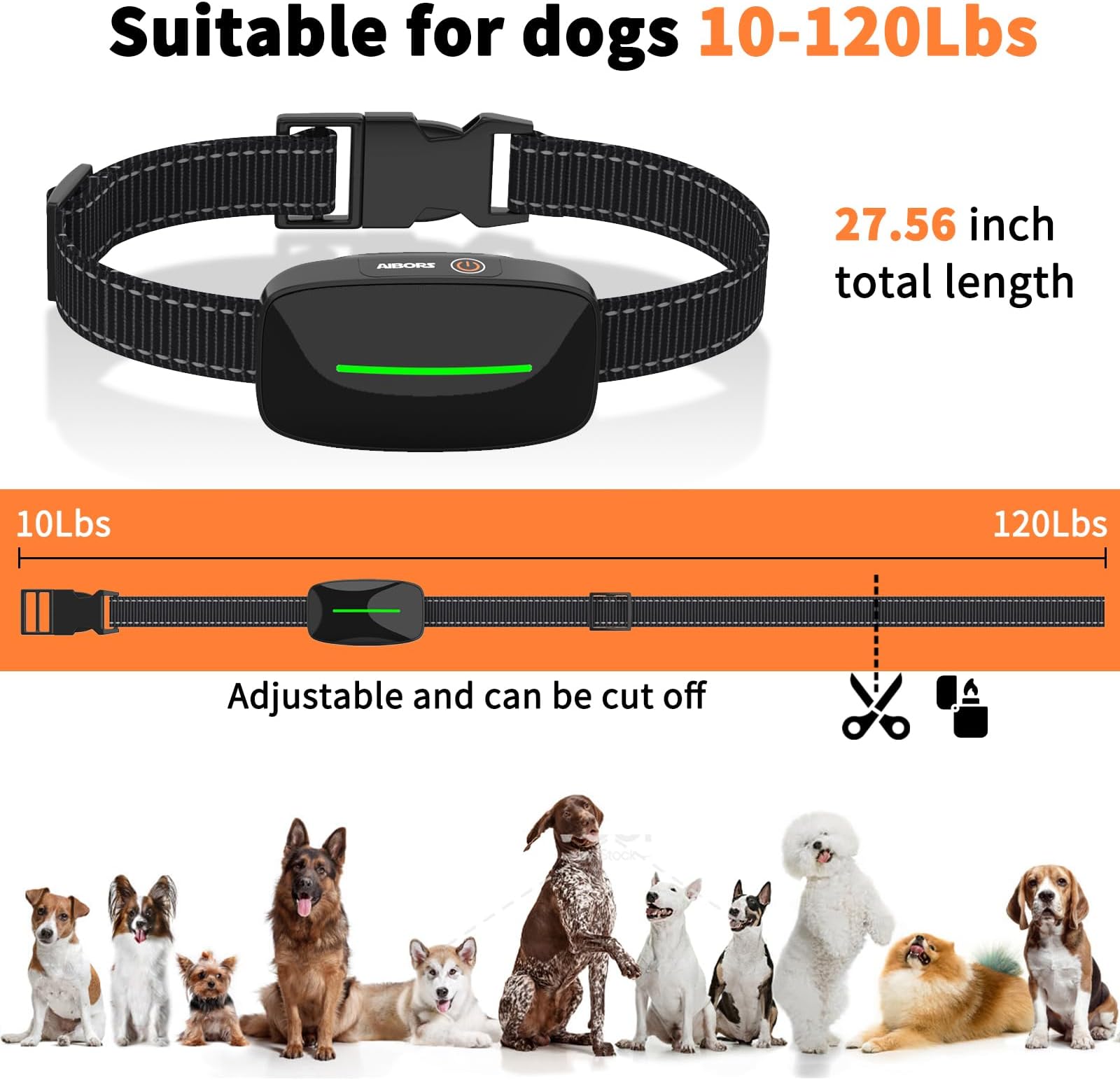 Remote - 4000Ft Dog Training Collar Small Medium Large 10-120lbs, Waterproof Rechargeable E Collars for 2 Dogs with Beep Vibration and Humane Shock (1