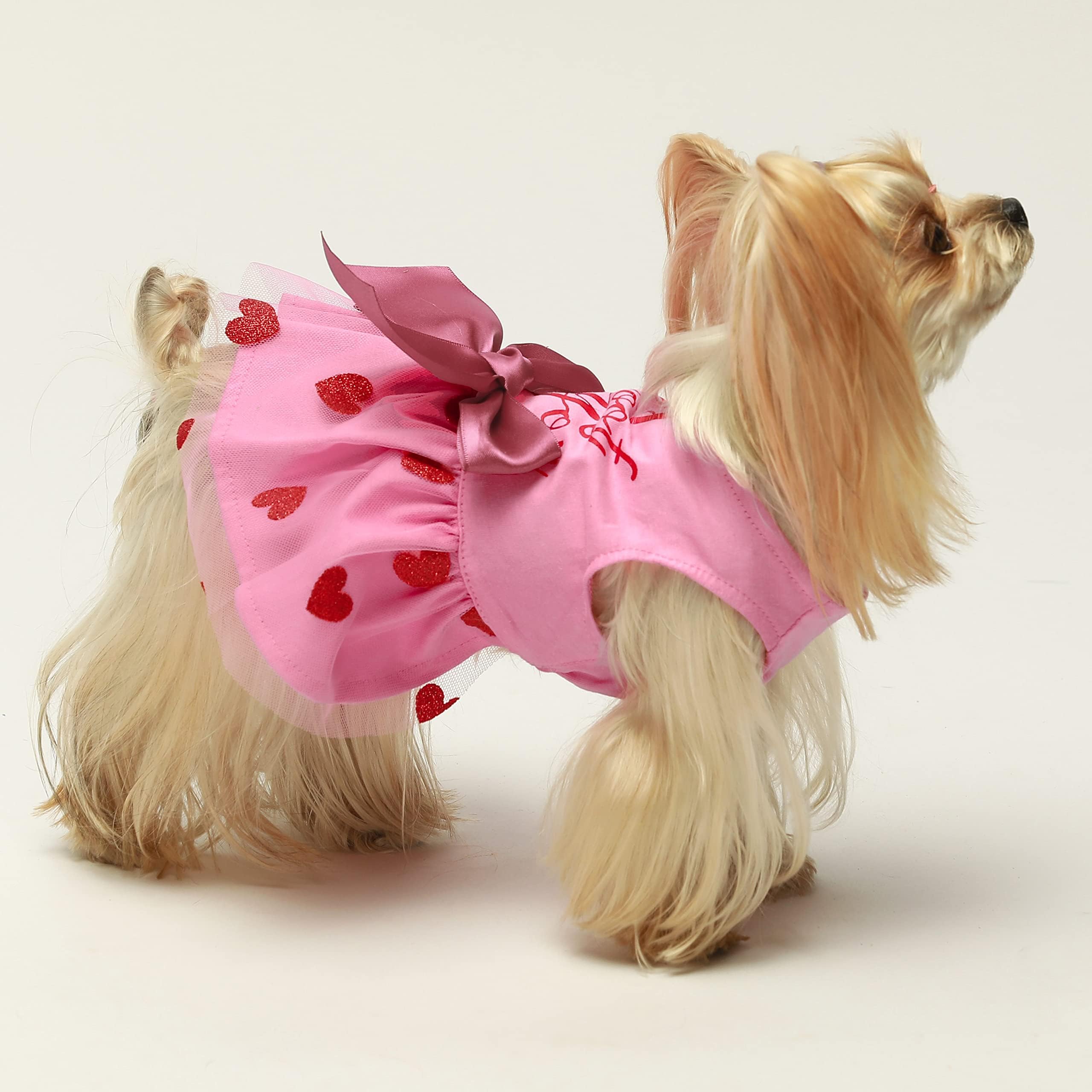 Fitwarm Thanksgiving Sparkly Dog Clothes for Small Dogs Girl, Holiday Pet Tutu Dress, Cat Outfit, Brown, Orange