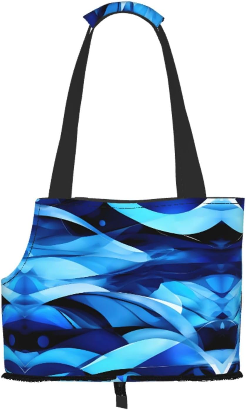 Others Dog Carrier Abstract Blue Pet Carrier Handbag Pet Tote Bag Cats Dogs Comfort Portable Foldable Pet Bag Dog Carrier H250213