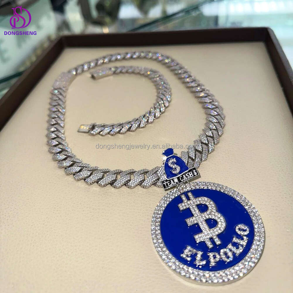 15mm 18mm Hip Hop Jewelry High Quality 925 Silver Cuban Necklace d Vvs Iced Out Moissanite Link Chain for Mens